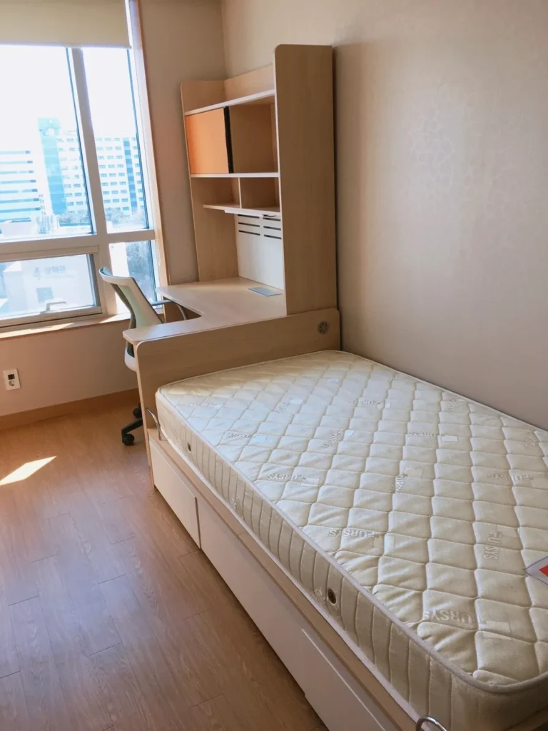 A photo of a modern, clean university dormitory common area or room, representing the safe, affordable, and convenient on-campus housing option for first-year international students.